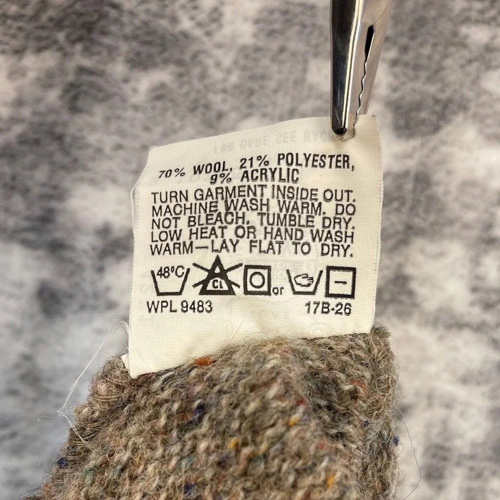 Vtg Robert Bruce Wool Blend Sweater Vest XL Brown Donegal Tweed Fleck Knit